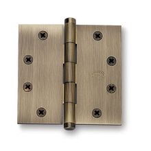 4.5" x 4.5" Solid Brass Square Corner Plain Bearing Mortise Hinge - Single