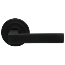 Square Passage Door Lever Set with Traditional Style Rose from the Prodigy Collection