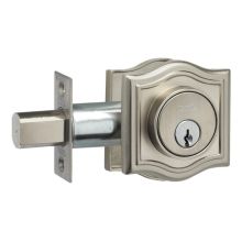 Modern Single Cylinder Deadbolt with Arched Style Rose from the Prodigy Collection