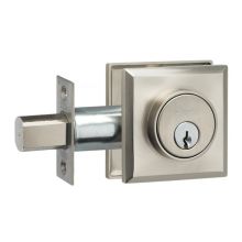 Modern Single Cylinder Deadbolt with Rectangular Style Rose from the Prodigy Collection