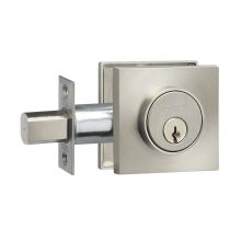 Modern Single Cylinder Deadbolt with Square Style Rose from the Prodigy Collection