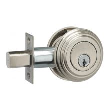 Single Cylinder Auxiliary Deadbolt with Traditional Round Rose from the Prodigy Collection