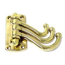 Solid Brass 3-1/2" Three Prong Adjustable Arm Towel, Robe, Bath, Utility Wall Hook