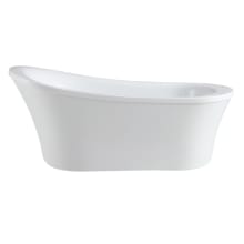 Skylar 71" Free Standing Acrylic Soaking Tub with Reversible Drain, Drain Assembly, and Overflow