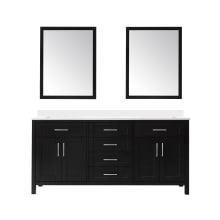 Tahoe 72" Free Standing Double Basin Vanity Set with Cabinet and Marble Vanity Top