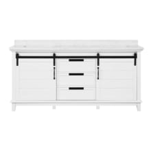 Edenderry 72" Free Standing Double Basin Vanity Set with Wood Cabinet, Cultured Marble Vanity Top, and Power Bar