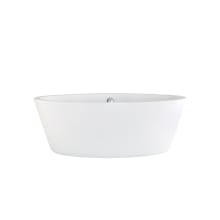 Betsy 67" Free Standing Acrylic Soaking Tub with Center Drain, Drain Assembly, and Overflow