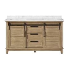 Edenderry 60" Free Standing Double Basin Vanity Set with Cabinet, Cultured Marble Vanity Top, and Power Bar