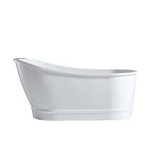 Carly 61" Free Standing Acrylic Soaking Tub with Reversible Drain, Drain Assembly, and Overflow