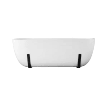 Sayuri 63" Free Standing Acrylic Soaking Tub with Center Drain, Drain Assembly, and Overflow