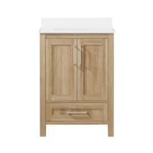 Kansas 24" Free Standing Single Basin Vanity Set with Cabinet and Marble Vanity Top