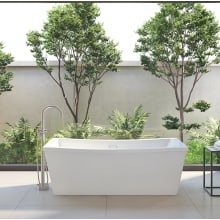 Terra 70" Free Standing Acrylic Soaking Tub with Center Drain, Drain Assembly, and Overflow