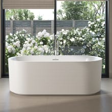 Felix 67" Free Standing Acrylic Soaking Tub with Center Drain, Drain Assembly, and Overflow