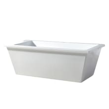 Hudson 69" Free Standing Acrylic Soaking Tub with Reversible Drain, Drain Assembly, and Overflow