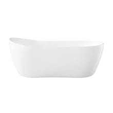 Issac 58" Free Standing Acrylic Soaking Tub with Reversible Drain, Drain Assembly, and Overflow