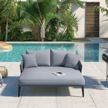 Roland 67" Long Steel Framed Outdoor Daybed