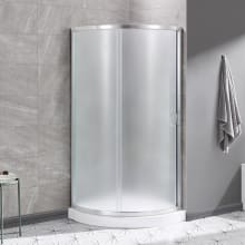 Breeze 77-15/16" High x 34-15/16" Wide x 34-15/16" Deep Sliding Framed Shower Enclosure with Frosted Glass Glass