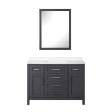 Tahoe 48" Free Standing Single Basin Vanity Set with Cabinet, Marble Vanity Top and Framed Mirror