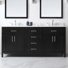 Tahoe 72" Free Standing Double Basin Vanity Set with Cabinet and Marble Vanity Top