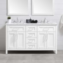 Tahoe 60" Free Standing Double Basin Vanity Set with Cabinet and Marble Vanity Top