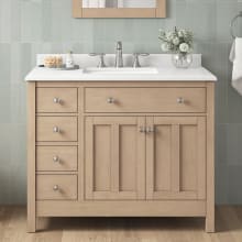 Newcastle 42" Free Standing Single Basin Vanity Set with Cabinet and Engineered Marble Vanity Top