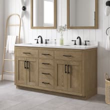 Bailey 60" Free Standing Double Basin Vanity Set with Cabinet and Quartz Vanity Top