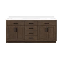 Bailey 72" Free Standing Double Basin Vanity Set with Cabinet and Quartz Vanity Top