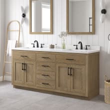 Bailey 72" Free Standing Double Basin Vanity Set with Cabinet and Quartz Vanity Top