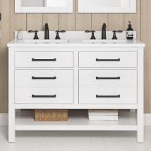 Chase 48" Free Standing Double Basin Vanity Set with Cabinet and Engineered Marble Vanity Top