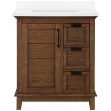 Pembrooke 30" Free Standing Single Basin Vanity Set with Cabinet and Cultured Marble Vanity Top