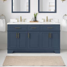 Emery 60" Free Standing Double Basin Vanity Set with Cabinet and Engineered Stone Vanity Top