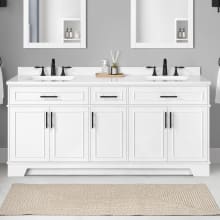 Emery 72" Free Standing Double Basin Vanity Set with Cabinet and Engineered Stone Vanity Top