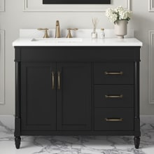 Salisbury 42" Free Standing Single Basin Vanity Set with Cabinet and Engineered Marble Vanity Top