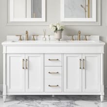 Salisbury 60" Free Standing Double Basin Vanity Set with Cabinet and Engineered Marble Vanity Top