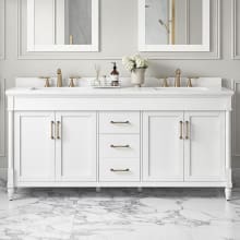 Salisbury 72" Free Standing Double Basin Vanity Set with Cabinet and Engineered Marble Vanity Top
