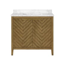 Roselle 36" Free Standing Single Basin Vanity Set with Cabinet and Engineered Stone Vanity Top