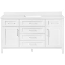 Tahoe 60" Free Standing Single Basin Vanity Set with Cabinet and Cultured Marble Vanity Top