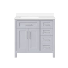 Tahoe III 36" Free Standing Single Basin Vanity Set with Cabinet and Quartz Vanity Top