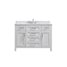 Tahoe 48" Free Standing Single Basin Vanity Set with Cabinet and Carrara Marble Vanity Top