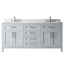 Tahoe 72" Free Standing Double Basin Vanity Set with Cabinet and Cultured Marble Vanity Top