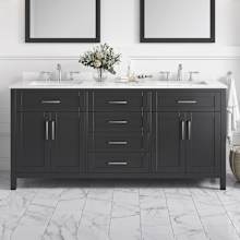 Tahoe 72" Free Standing Double Basin Vanity Set with Cabinet and Cultured Marble Vanity Top
