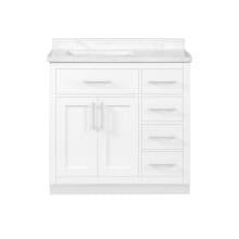 Athea 36" Free Standing Single Basin Vanity with Wood Cabinet and Engineered Stone Vanity Top