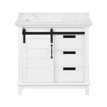Edenderry 36" Free Standing Single Basin Vanity Set with Wood Cabinet, Cultured Marble Vanity Top, and Power Bar