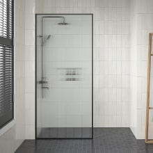 Della 76" High x 36" Wide Shower Screen Framed Shower Door with Clear Glass