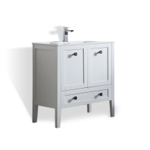 Andora 32" Free Standing Single Vanity Set with Wood Cabinet and Ceramic Vanity Top