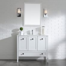 Andora 40" Free Standing Single Vanity Set with Wood Cabinet and Ceramic Vanity Top