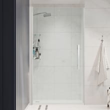 Endless 72" High x 29-3/8" Wide Hinged Semi Frameless Shower Door with Clear Glass