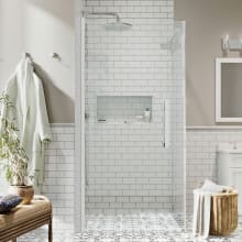 Endless 72" High x 28-9/16" Wide x 30-1/2" Deep Hinged Semi Frameless Shower Enclosure with Clear Glass