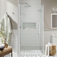 Endless 72" High x 28-9/16" Wide x 34-1/2" Deep Hinged Semi Frameless Shower Enclosure with Clear Glass