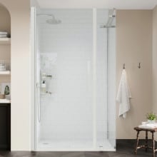 Endless 72" High x 34-1/2" Wide x 32-1/2" Deep Hinged Semi Frameless Shower Enclosure with Clear Glass